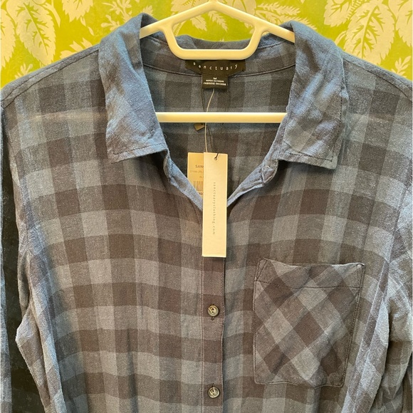 Sanctuary Blue Checked Wrap Dress - Picture 7 of 9